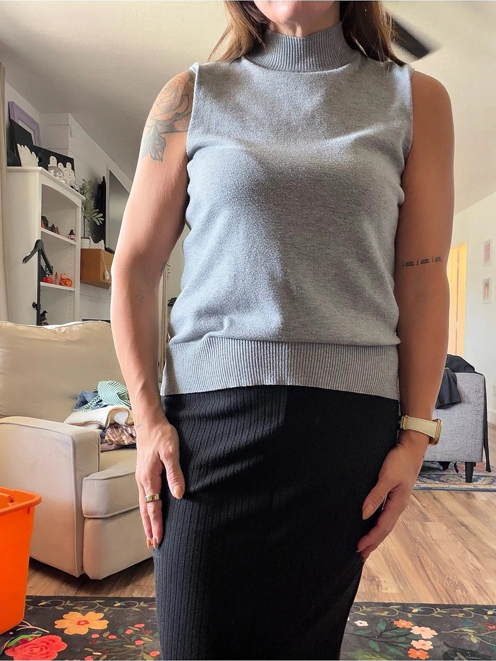 Gray Sleeveless Turtleneck Sweater Like New